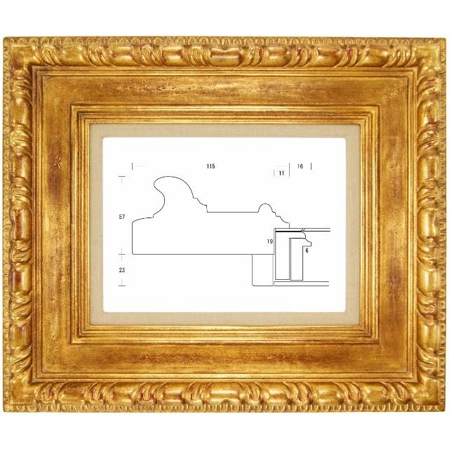 額縁 油彩額縁 油絵額縁 木製フレーム SACA04-10 金 サイズM30号