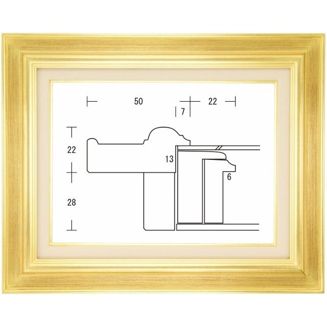 額縁 油彩額 油絵額縁 木枠付きキャンバス用の額縁 小公子 金 サイズF3号