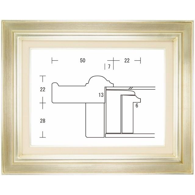 額縁 油彩額 油絵額縁 木枠付きキャンバス用の額縁 小公子 銀 サイズF3号