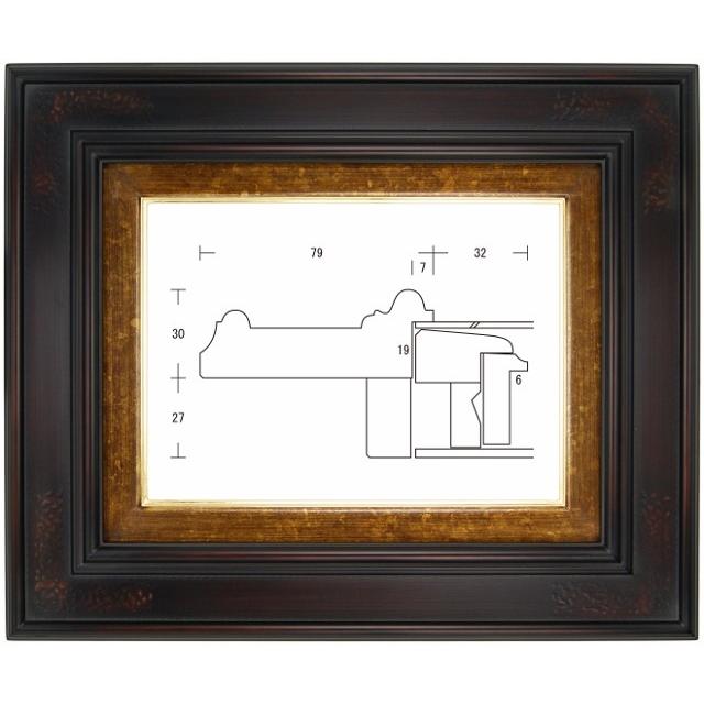 写真立て 油画額 油彩写真立て 木枠付き添い人帆布用の写真立て 向こう正面型 鉄黒 大きさP30号 画材、アート用品-楽器、手芸、コレクション-額縁