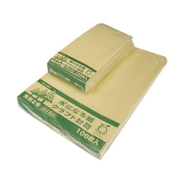 (まとめ）菅公工業 間伐紙クラフト封筒 シ126 角2 100枚〔×5セット〕_1