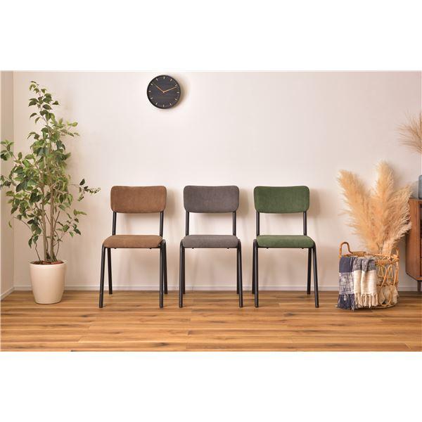 ダイニングチェア パーソナルチェア 約幅44cm 2脚セット グレー スチール 組立品 リビング 在宅ワーク 店舗 インテリア家具_4
