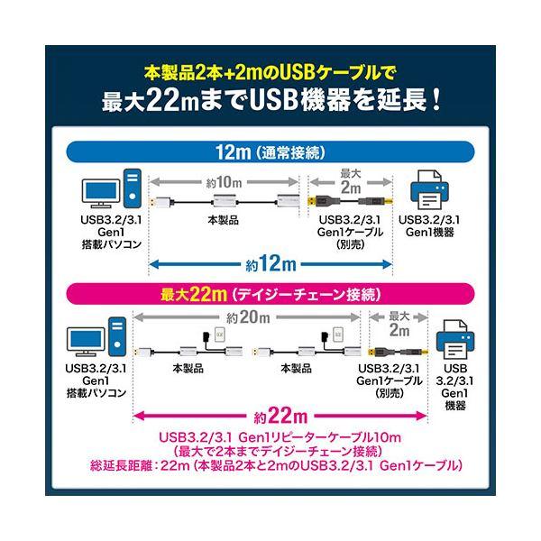 サンワダイレクトUSB延長ケーブル(USB 3.21・アクティブタイプ・ACアダプタ付属・バス/セルフパワー) 10m 500-USB0681本