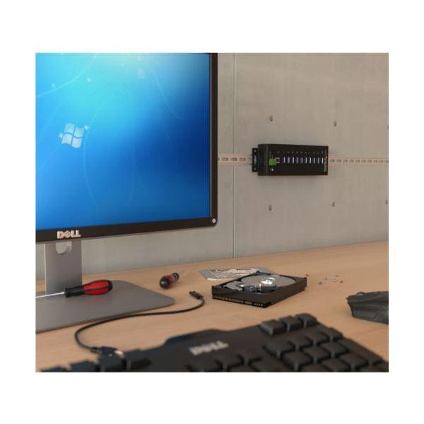 StarTech.com 10ポート 産業用USB3.0ハブ ESD／350Wサージ保護 ウォールマウント対応 ブラックST1030USBM 1個