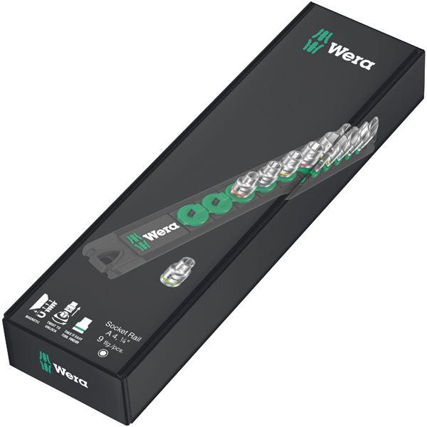 WERA ヴェラ 差込角1/4SQ 収納レール付き 9点組 ソケットレンチセット 5-13 005400 工具 ツール DIY 作業工具 道具_1