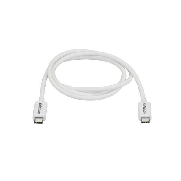 StarTech.com Thunderbolt 3 （20Gbps） USB-Cケーブル 1m ホワイト TBLT3MM1MW1本