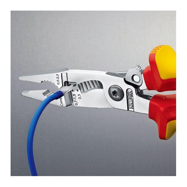 KNIPEX クニペックス 1000V絶縁エレクトロプライヤー スプリング付 全長200mm 1396-200 工具 ツール DIY 作業工具_3