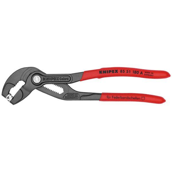 KNIPEX クニペックス スプリングホースクリッププライヤー 滑り防止プラスチックコーティング 全長180mm 8551-180A 工具