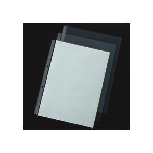 （まとめ）TANOSEE 再生2穴透明ポケット（台紙あり） A4タテ グレー 100枚入×10パック