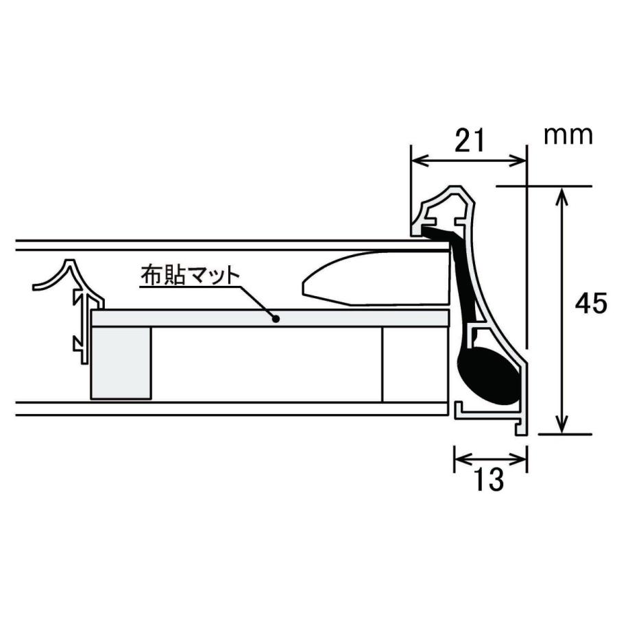 アルミフレーム 油絵額縁 油彩正方形の額縁 額縁 DA-603 Cマット ゴールド サイズS15号｜touo｜05