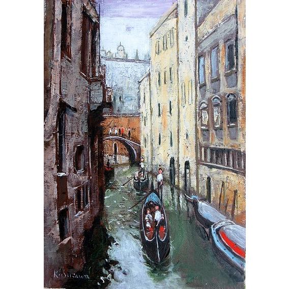 油彩画 洋画 (油絵額縁付きで納品対応可) SM 「ベニス」 石川 佳図