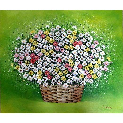 油彩画 洋画 (油絵額縁付きで納品対応可) M6号 「華」 的場 錠