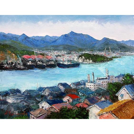 油彩画 洋画 (油絵額縁付きで納品対応可) WF6 「尾道１」 島本 良平 :EI shimamoto19 WF6:東欧商事株式会社