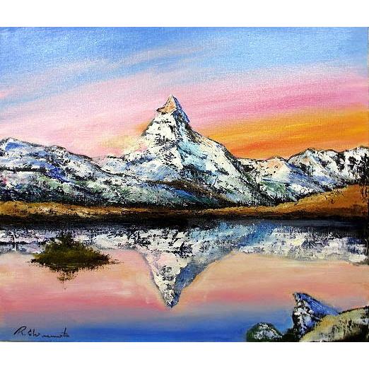 ☆島本良平☆「シェルプール」油絵F8号 未使用額！ ☆島本良平☆「