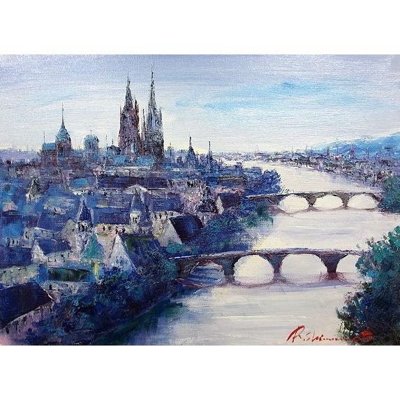 井藤雅博「モンマルトルの階段(パリ)」油彩画