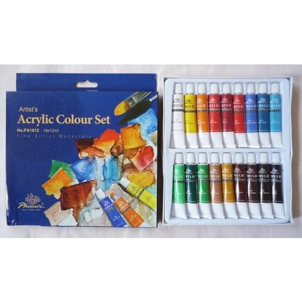 画材 18色 アクリル絵の具セット 12ml×18色 : 東欧商事株式会社