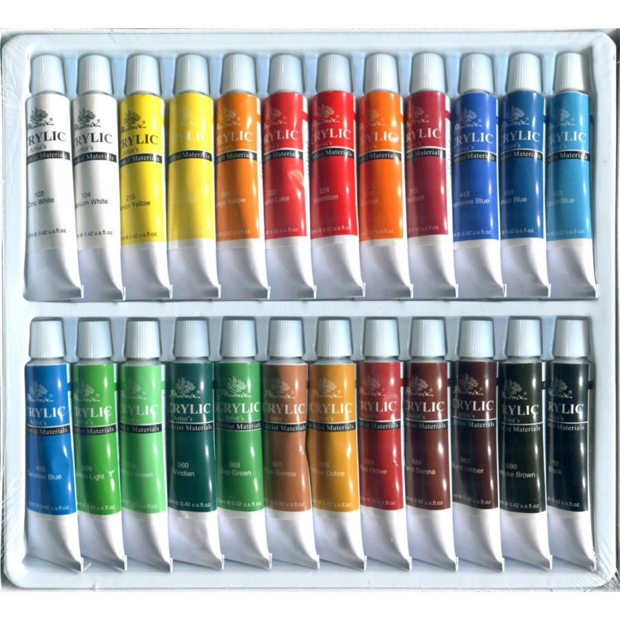 画材 24色 アクリル絵の具セット 12ml×24色 : 東欧商事 画材 24色 アクリル絵の具セット 12ml×24色 : 東欧商事