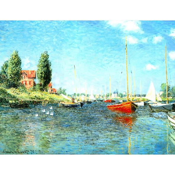 絵画 額縁付き 複製名画 世界の名画シリーズ クロード・モネ 「アルジャントゥイユの赤いボート」 サイズ 3号｜touo｜02