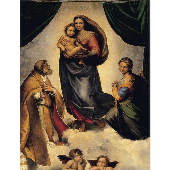 絵画 額縁付き 複製名画 世界の名画シリーズ ラファエルロ・サンティ 「 システィーナの聖母 」 サイズ 8号｜touo｜02