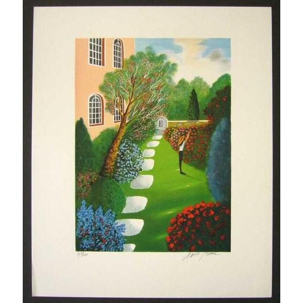 ヨーロッパ版画 リトグラフ ボネック LES PAS JAPONAIS 37X45cm 【お気