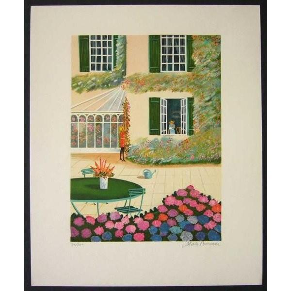 ヨーロッパ版画 リトグラフ ボネック BONNE NOUVELLE 37X45珊 美術、工芸品-楽器、手芸、コレクション