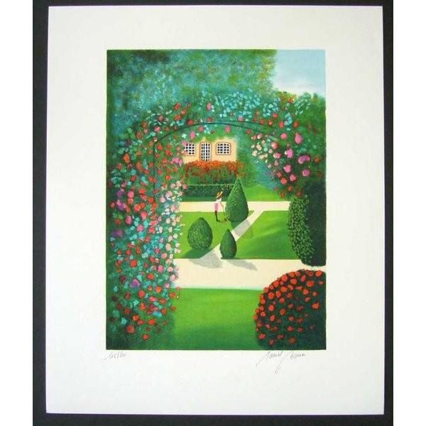 ボネック　ガーデン　リトグラフ　石版画　絵画　風景画　洋画 ヨーロッパ版画 リトグラフ ボネック L'ENVOL 37X45cm : 東欧商事株式