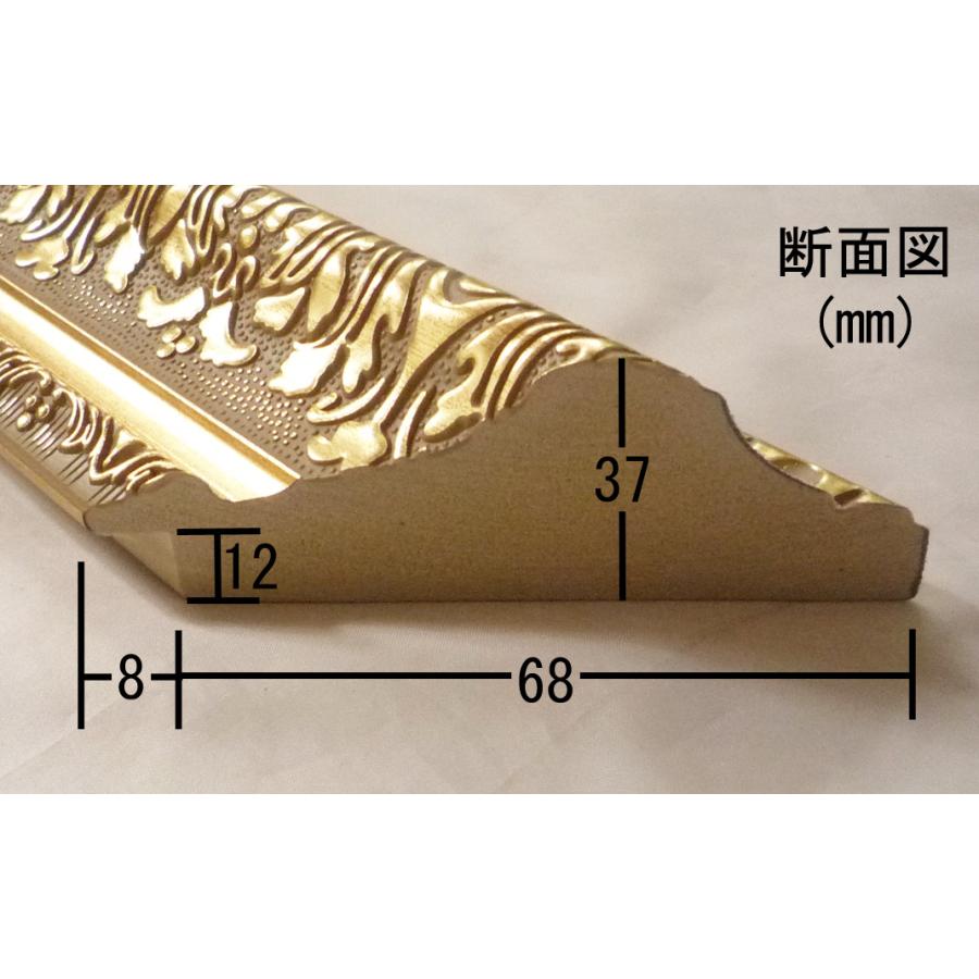 額縁 油絵 油彩額縁 MJ108N アクリル付 ゴールド S8号-