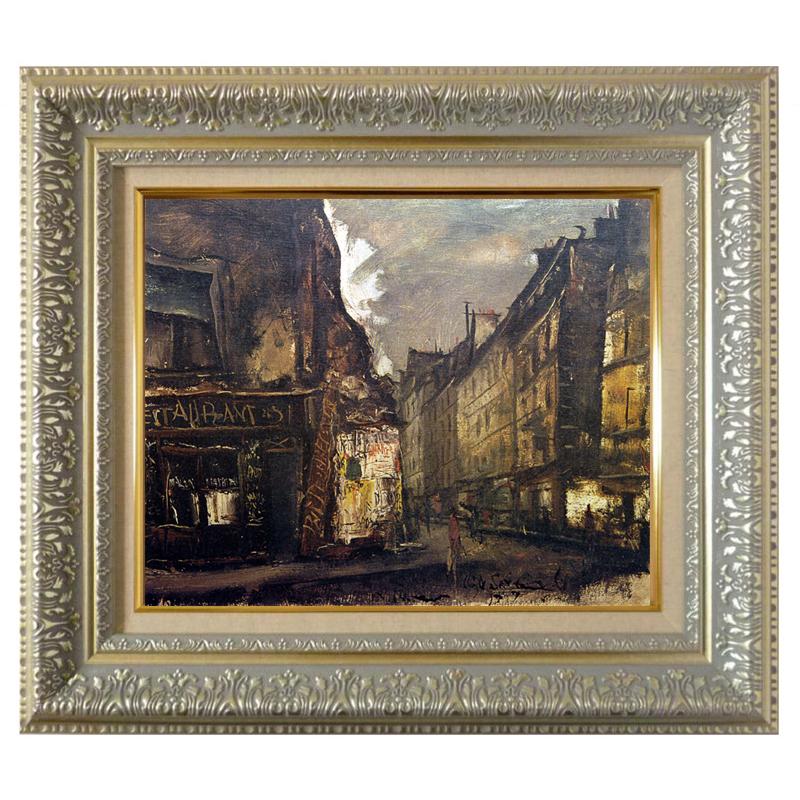 絵画 世界の名画シリーズ フレーム 額縁付 佐伯 祐三 「街 絵画 世界の名画シリーズ フレーム 額縁付 佐伯 祐三 「街