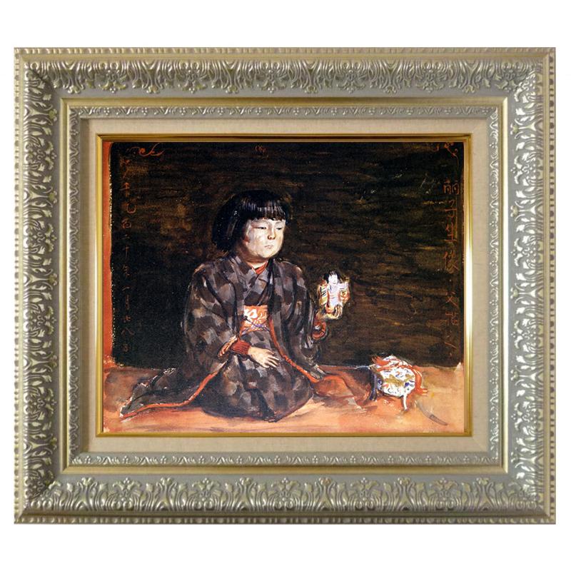 絵画 世界の名画シリーズ フレーム 額縁付 岸田劉生 「麗子座像 