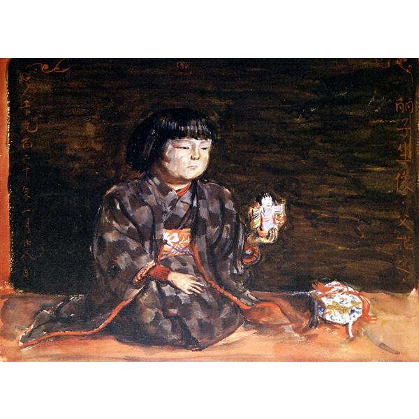 絵画 世界の名画シリーズ フレーム 額縁付 岸田劉生 「麗子座像 