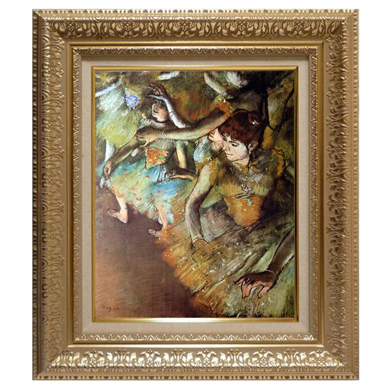 絵画 世界の名画シリーズ 額縁付 エドガー・ドガ 「バレエ・舞台の一隅