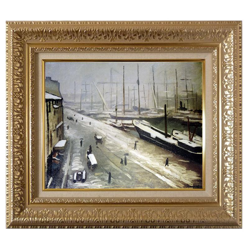 絵画 世界の名画シリーズ 額縁付 アルベール・マルケ 「マルセーユ港