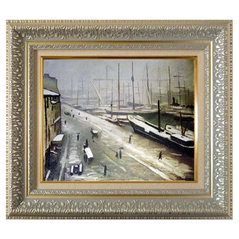 アルベール・マルケ、小道、希少画集画、新品高級額装付 絵画 世界の名画シリーズ 額縁付 アルベール・マルケ 「マルセーユ港