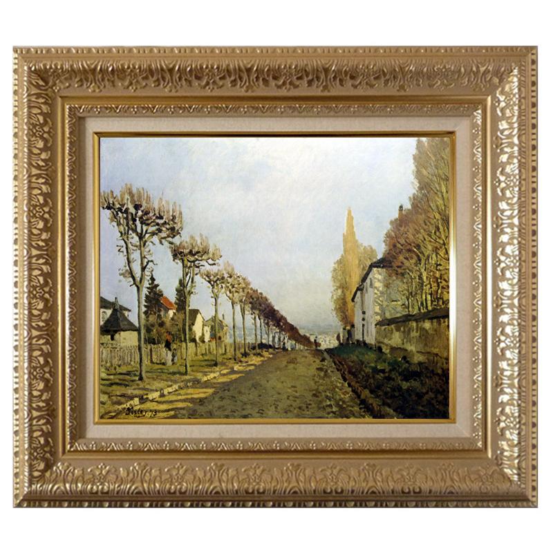 絵画 世界の名画シリーズ 額縁付 アルフレッド・シスレー 「セーヴルへ