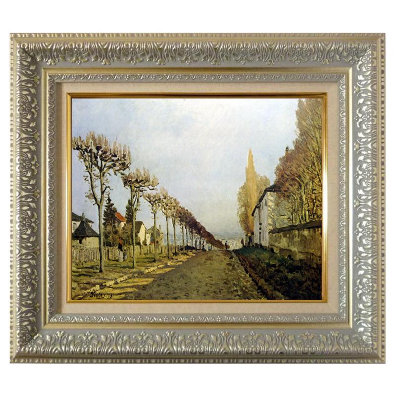 絵画 世界の名画シリーズ 額縁付 アルフレッド・シスレー 「セーヴルへ