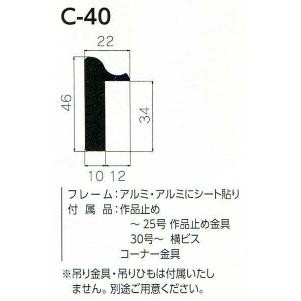 油彩額縁 油絵額縁 アルミフレーム 仮縁 C-40 サイズM12号｜touo｜02