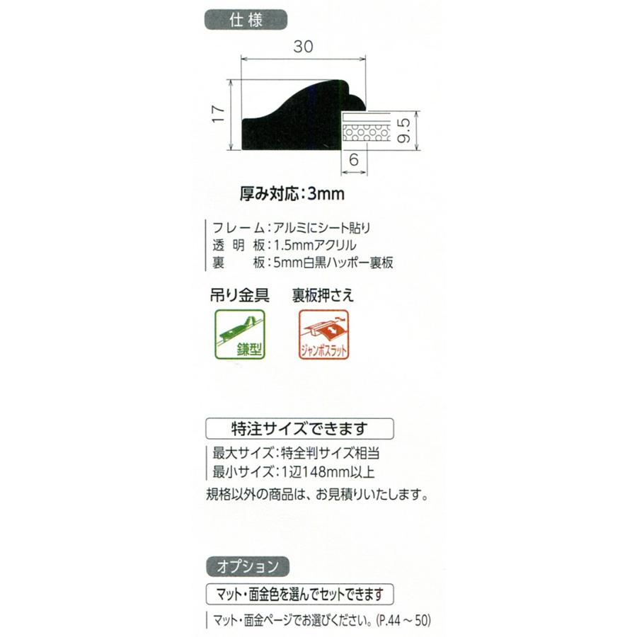 水彩用額縁 アルミフレーム MB-K36M サイズF6号｜touo｜02