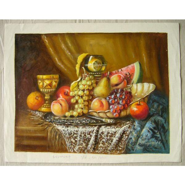 ヨーロッパ絵画 肉筆油絵 F6号 コルシニ作「ナポリの港」17＋新品額縁付