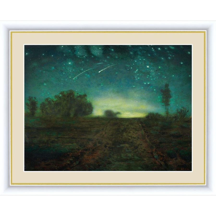 絵画 高精細デジタル版画 インテリア 壁掛け 額縁付き 名画 ジャン・フランソワ・ミレー 「星の夜」 F6