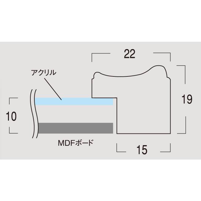 デッサン用額縁 木製フレーム アクリル ES4518 大衣 金箔 ゴールド｜touo｜02