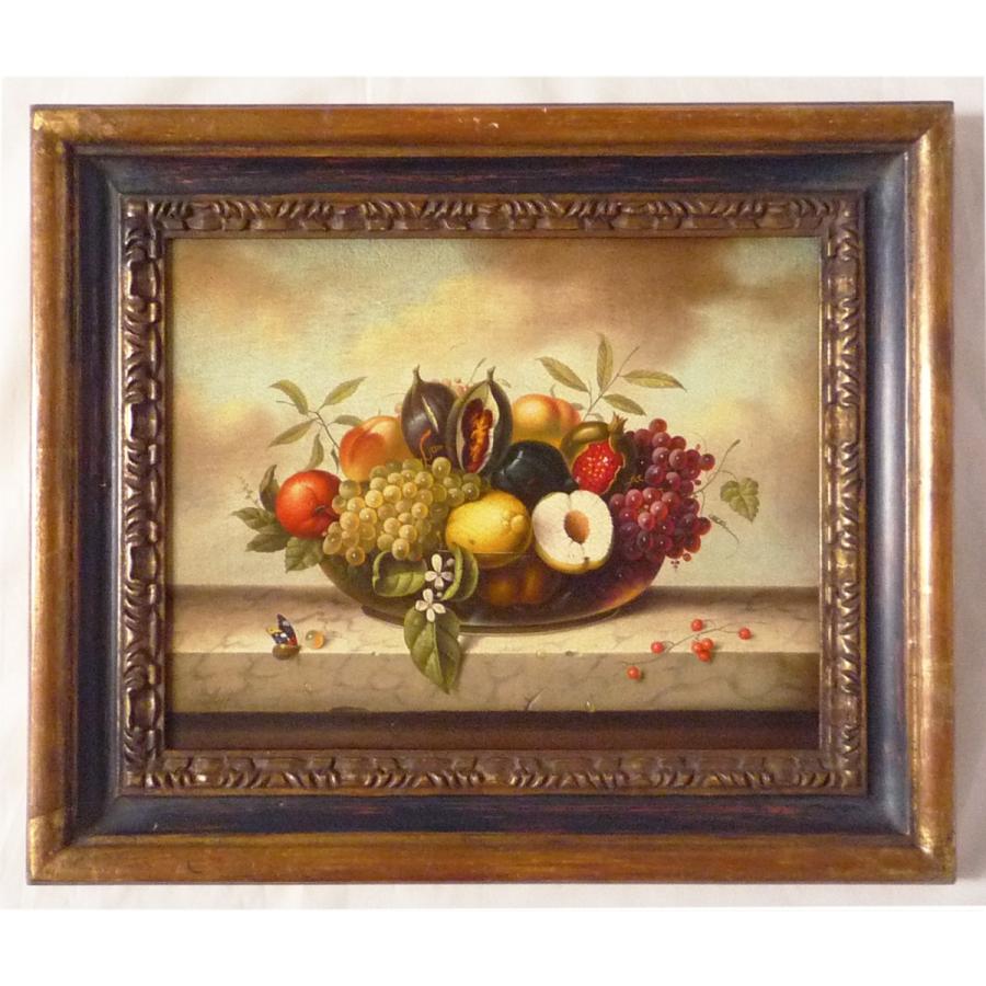 ヨーロッパ絵画 肉筆油絵 24X30 マッフェイ作 「静物」2