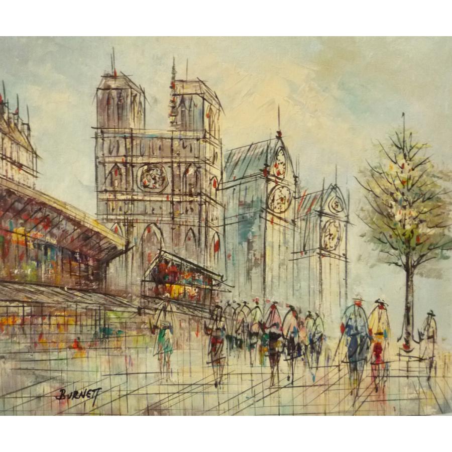 油彩画 洋画 肉筆油絵 F8号 「パリの街風景」-72-｜touo