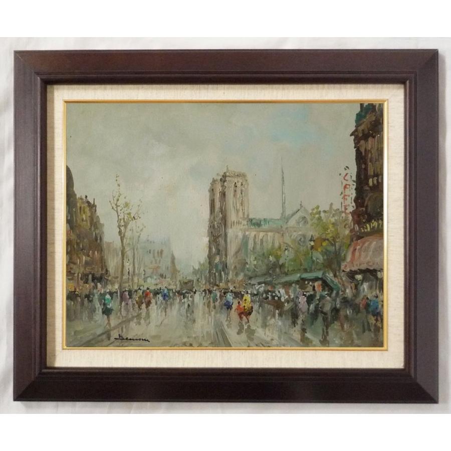 特大 紙風船とフランス人形 油絵 額縁 インテリア 絵画　北欧　ヨーロッパ ヨーロッパ絵画 肉筆油絵 F6号 ディモニ作「パリの街並み」3＋新品額縁