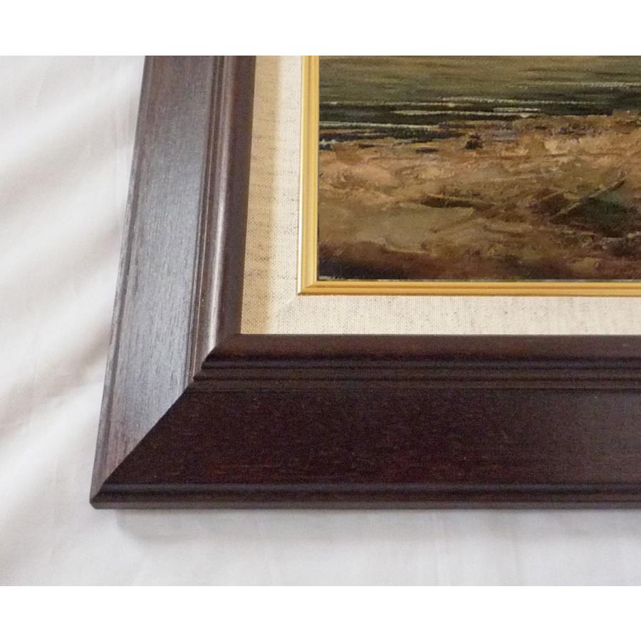 ヨーロッパ絵画 肉筆油絵 F6号 コルシニ作「ナポリの港」16＋新品額縁 