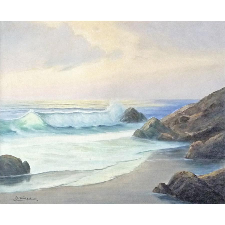 安い買う 油絵　絵画　『 海　』風景画　p50号 絵画/タペストリ