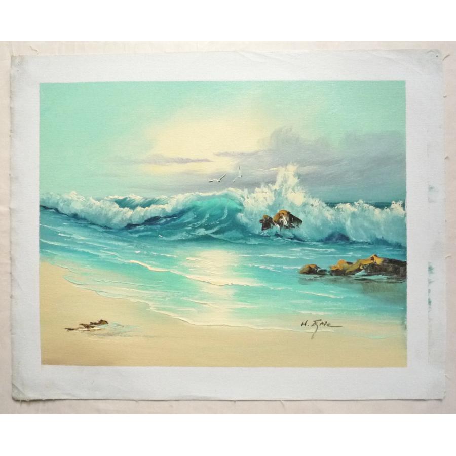 油彩画 洋画 肉筆油絵 F6号 波 海 海景画 165 特価 To F6 Seascape 165 東欧商事株式会社 通販 Yahoo ショッピング