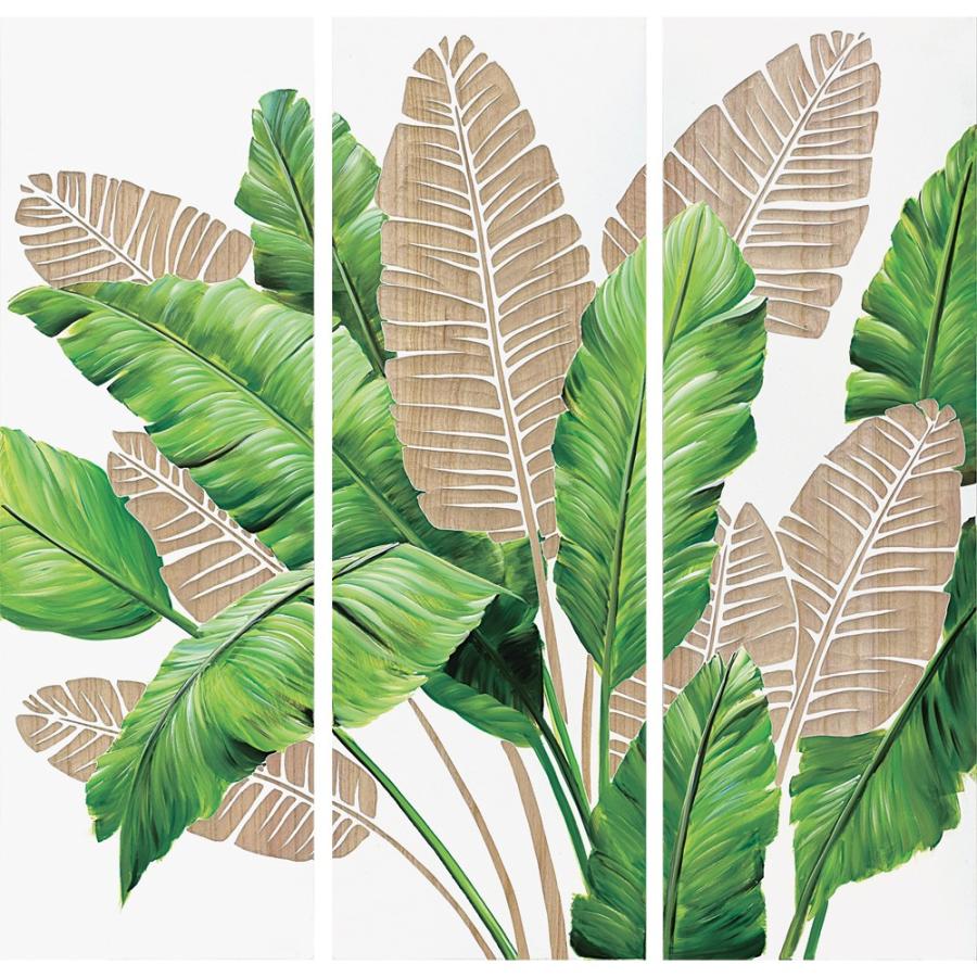 インテリア アート 壁掛け ウッド スカルプチャー アート バナナ リーブス 3枚セット Yp 47 Sa 東欧商事株式会社 通販 Yahoo ショッピング