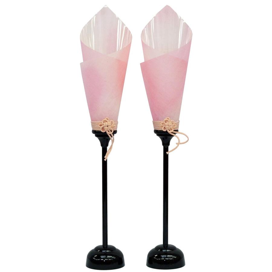 和紙燭台40号ピンク LEDコードレス 高さ40cm （雛人形用 ぼんぼり 雪洞