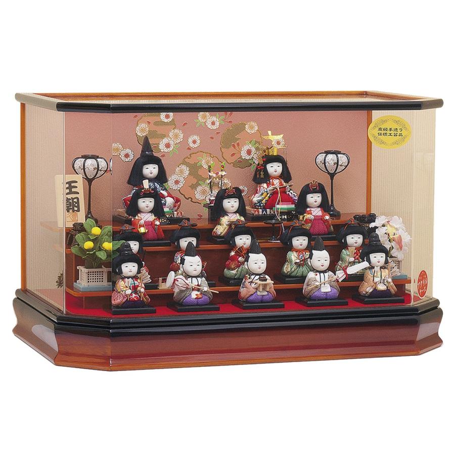 平安豊久「友禅王朝」 木目込み 15人飾り オルゴール付きアクリルケース入り (2024/HI-126)