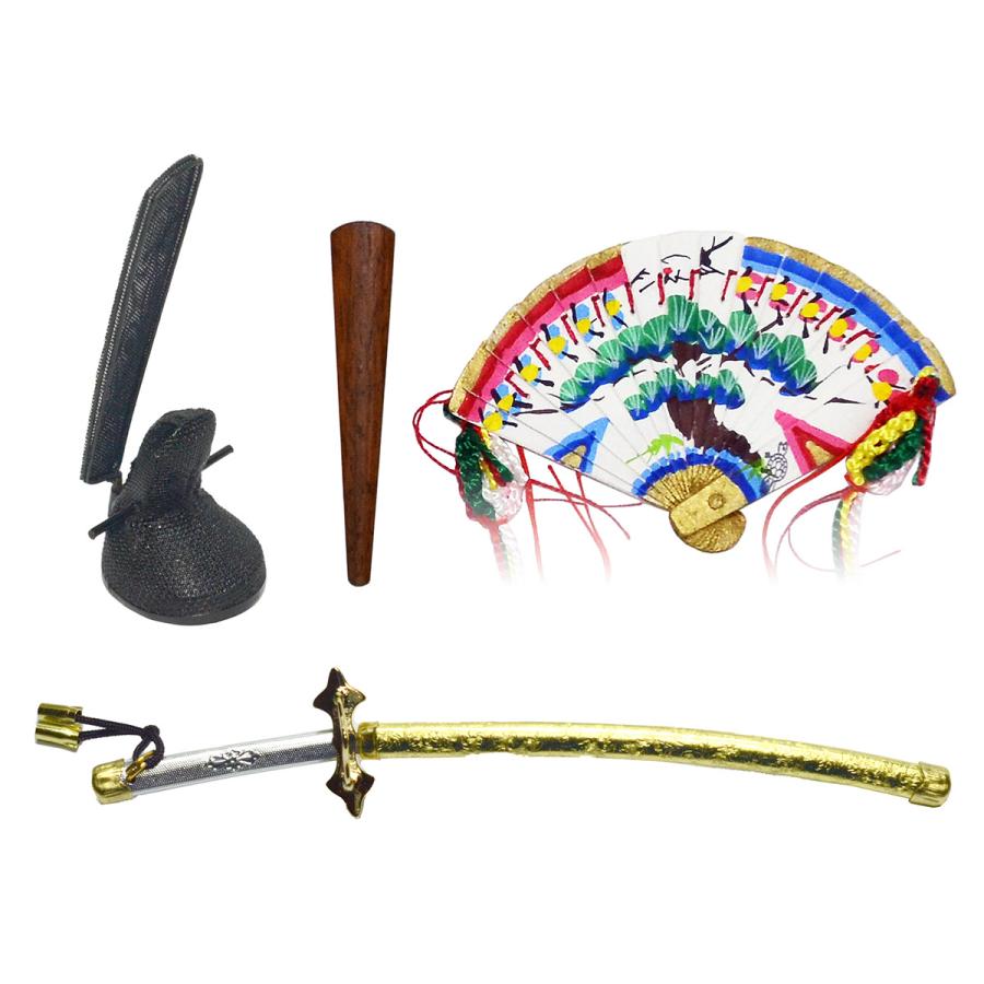 親王小道具 （特上）京九番サイズ 雛人形用 冠・檜扇・笏・太刀セット